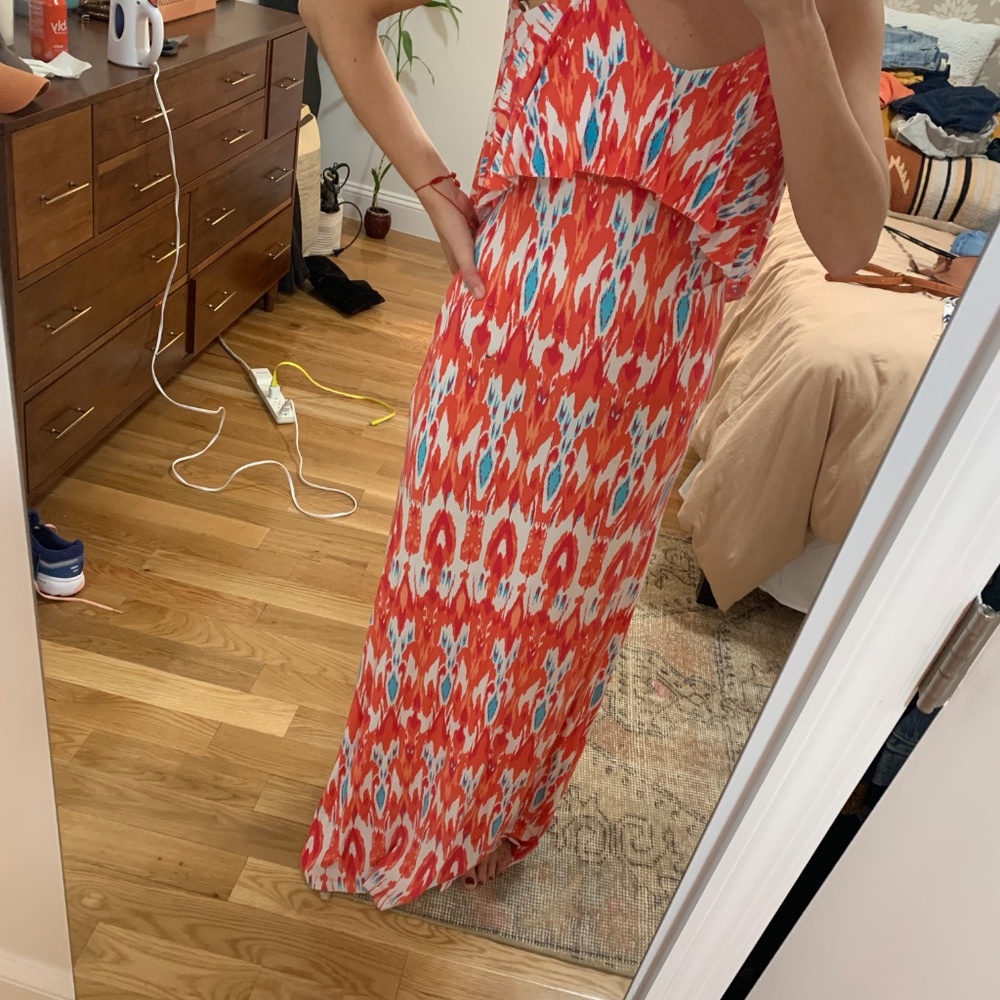 Design Lab Open Back Multi-Color Maxi Dress - image 1